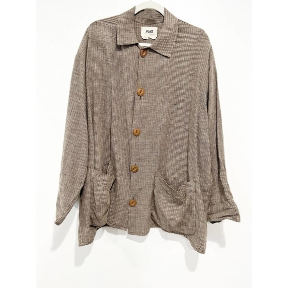 Flax by Jeanne Engelhart Oversized Button Down Tunic M - Picture 5 of 7